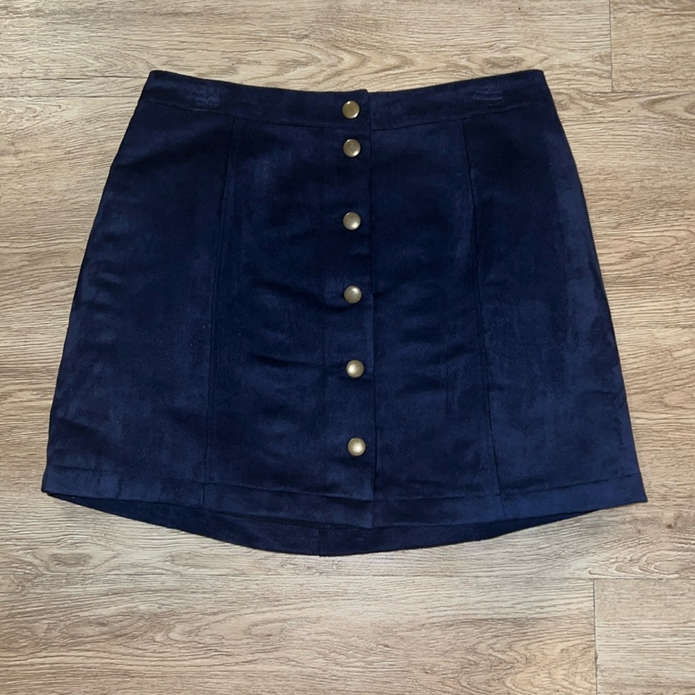 Old Navy Suede Button Skirt